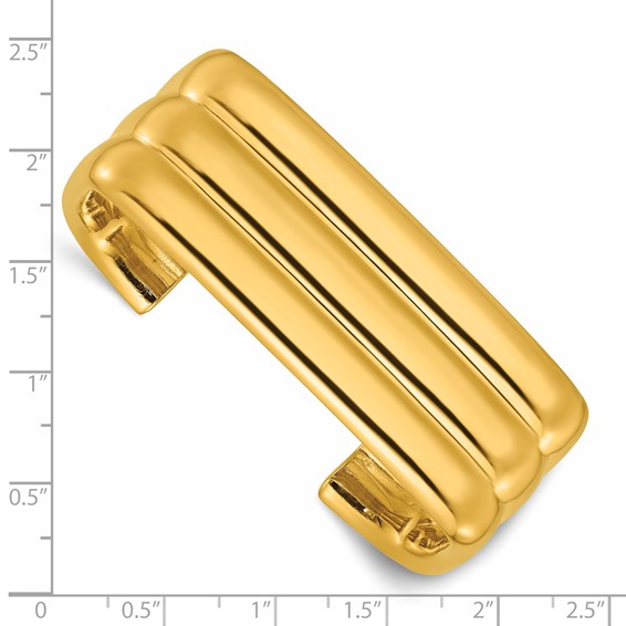 Herco 14K Polished 3-Row Rectangular Cuff Bracelet