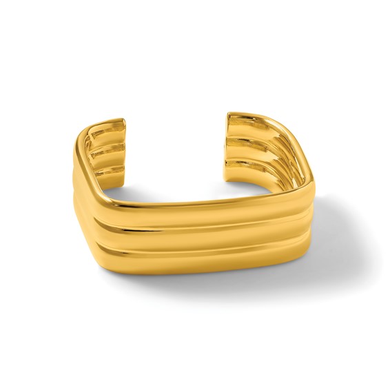 Herco 14K Polished 3-Row Rectangular Cuff Bracelet