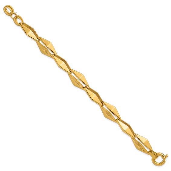 Herco 14K Polished Pointed Navette Link 8 Inch Bracelet