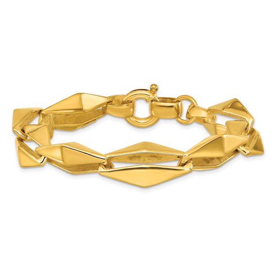 Herco 14K Polished Pointed Navette Link 8 Inch Bracelet