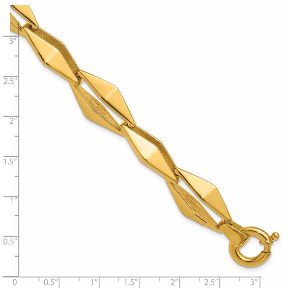 Herco 14K Polished Pointed Navette Link 8 Inch Bracelet