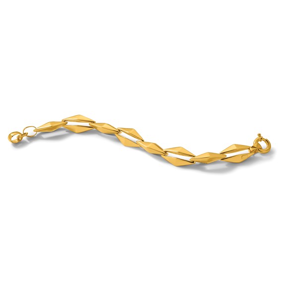 Herco 14K Polished Pointed Navette Link 8 Inch Bracelet
