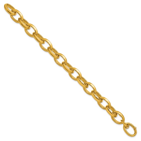Herco 14K Polished 12.0mm Knife Edge Cable Link 8 Inch Bracelet