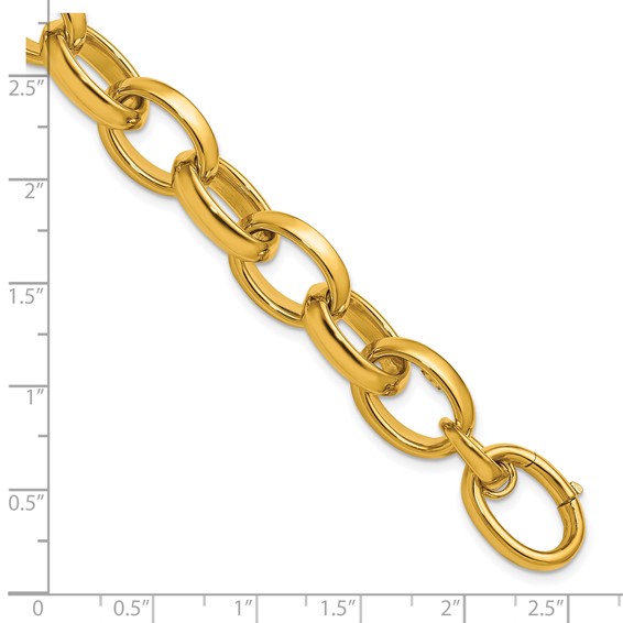 Herco 14K Polished 12.0mm Knife Edge Cable Link 8 Inch Bracelet