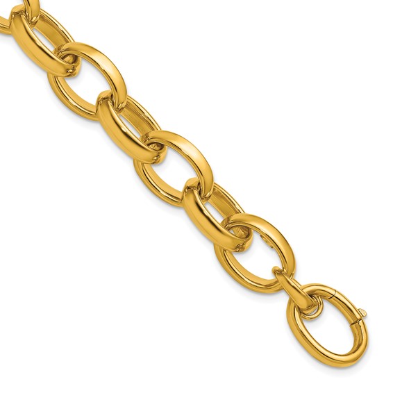 Herco 14K Polished 12.0mm Knife Edge Cable Link 8 Inch Bracelet