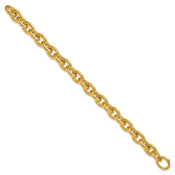 Herco 14K Solid Polished 10.0mm Cable Link 7.75 Inch Bracelet
