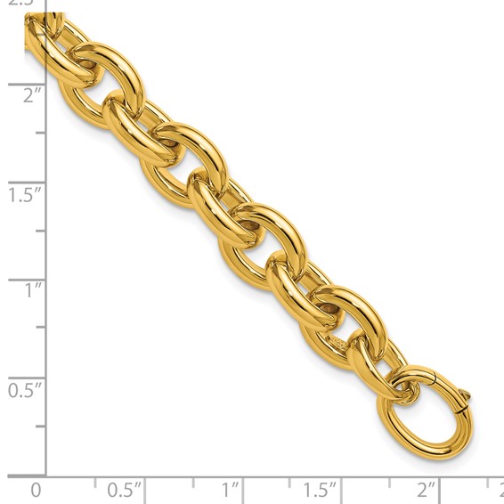 Herco 14K Solid Polished 10.0mm Cable Link 7.75 Inch Bracelet