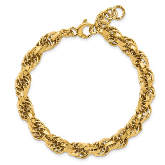 Herco 14K Polished Fancy Link 8 Inch with .5 Inch Extension Bracelet