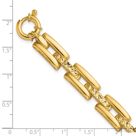 Herco 14K Polished and Diamond-cut Fancy Link 7.5 Inch Bracelet