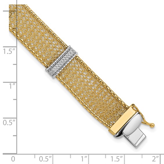 Herco 14K Two-tone Polished and Diamond-cut Woven Bracelet