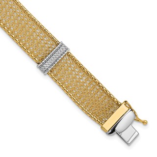 Herco 14K Two-tone Polished and Diamond-cut Woven Bracelet