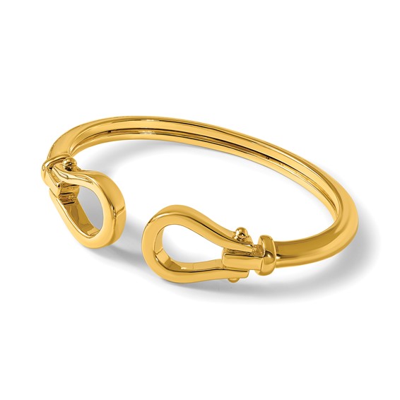 Herco 14K Polished Double Loop Knot Flexible Cuff Bangle