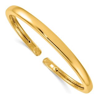 Herco 14K Polished Tapered Flexible Cuff Bangle