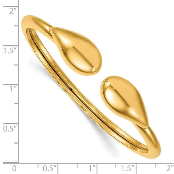 Herco 14K Polished Teardrop Flexible Cuff Bangle
