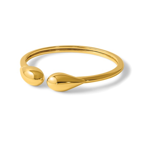 Herco 14K Polished Teardrop Flexible Cuff Bangle