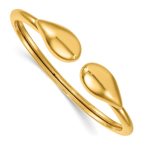 Herco 14K Polished Teardrop Flexible Cuff Bangle