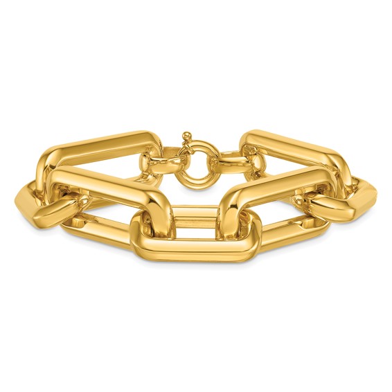Herco 14K Polished 17mm Rectangle Link 8.5 in Bracelet
