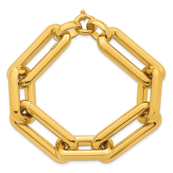 Herco 14K Polished 17mm Rectangle Link 8.5 in Bracelet