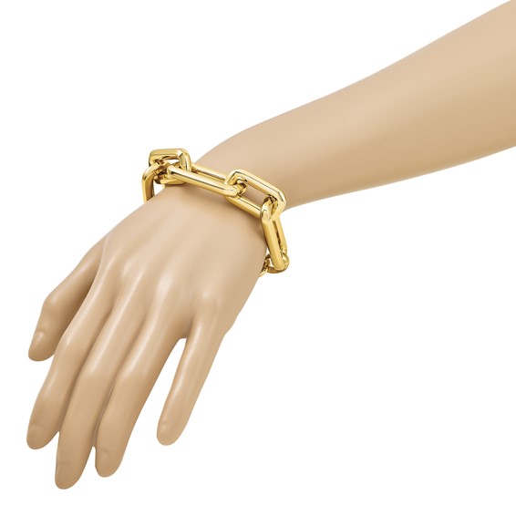 Herco 14K Polished 17mm Rectangle Link 8.5 in Bracelet