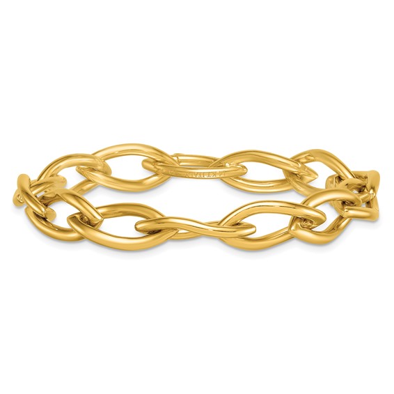 Herco 14K Polished Twisted Link 8 Inch Hinged Clasp Bracelet
