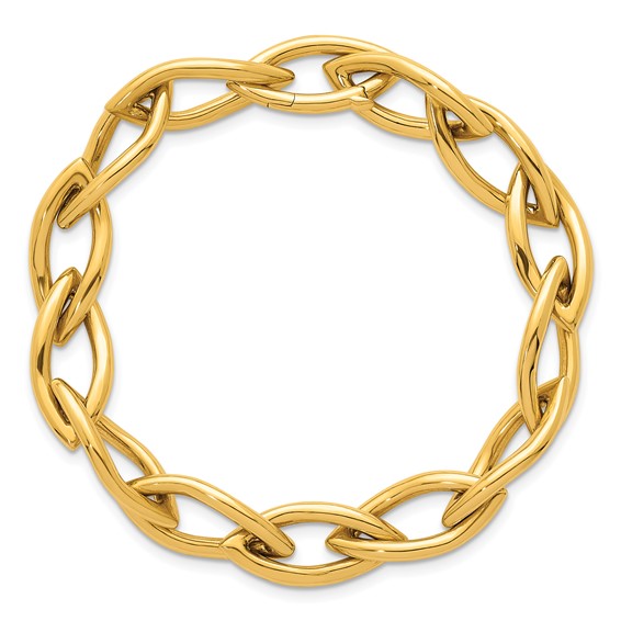 Herco 14K Polished Twisted Link 8 Inch Hinged Clasp Bracelet