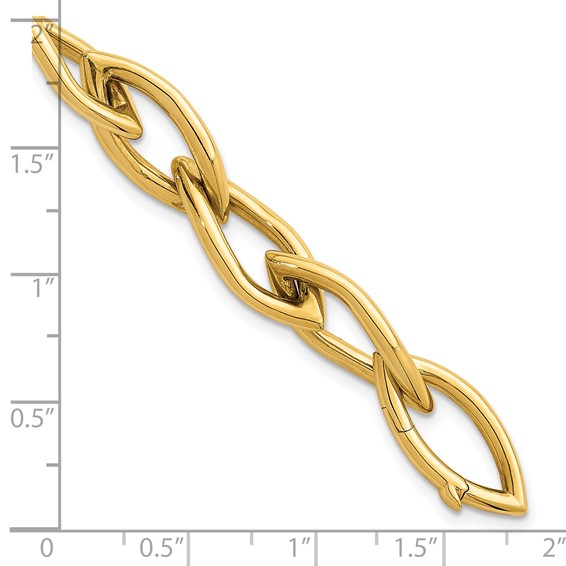 Herco 14K Polished Twisted Link 8 Inch Hinged Clasp Bracelet