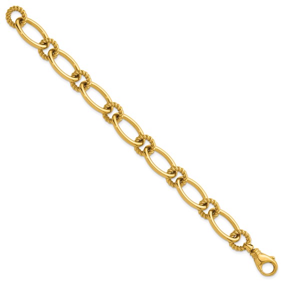 Herco 14K Polished Twisted Mixed Link 7.25 Inch Bracelet