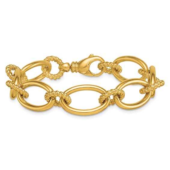 Herco 14K Polished Twisted Mixed Link 7.25 Inch Bracelet