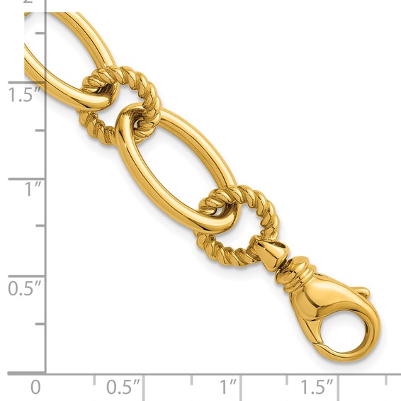 Herco 14K Polished Twisted Mixed Link 7.25 Inch Bracelet