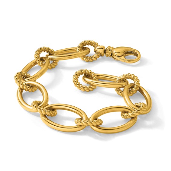 Herco 14K Polished Twisted Mixed Link 7.25 Inch Bracelet