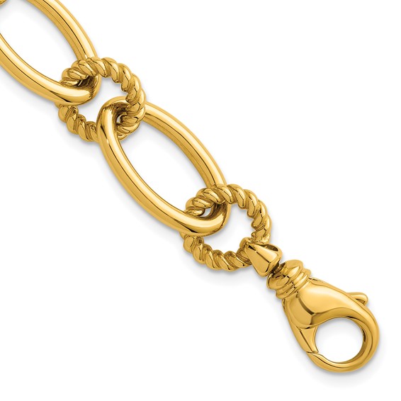 Herco 14K Polished Twisted Mixed Link 7.25 Inch Bracelet