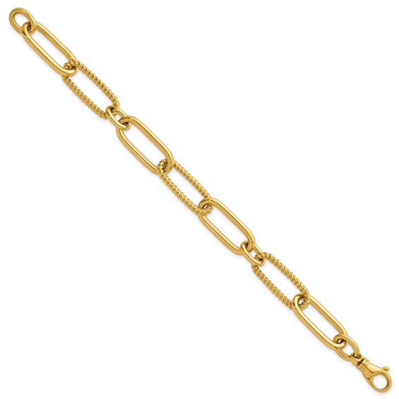 Herco 14K Polished Twisted Oval Link 7.5 Inch Bracelet