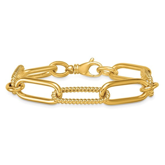 Herco 14K Polished Twisted Oval Link 7.5 Inch Bracelet