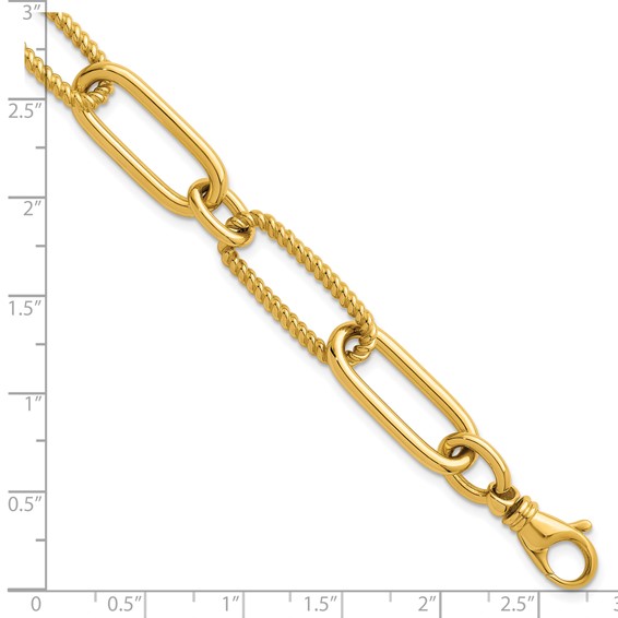 Herco 14K Polished Twisted Oval Link 7.5 Inch Bracelet
