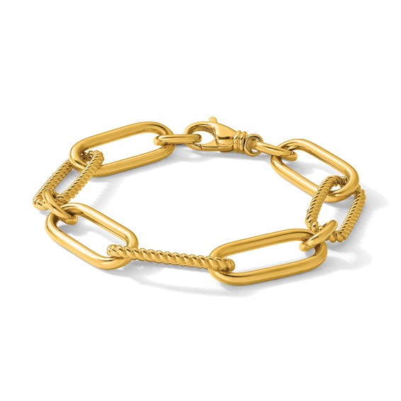 Herco 14K Polished Twisted Oval Link 7.5 Inch Bracelet