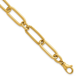 Herco 14K Polished Twisted Oval Link 7.5 Inch Bracelet