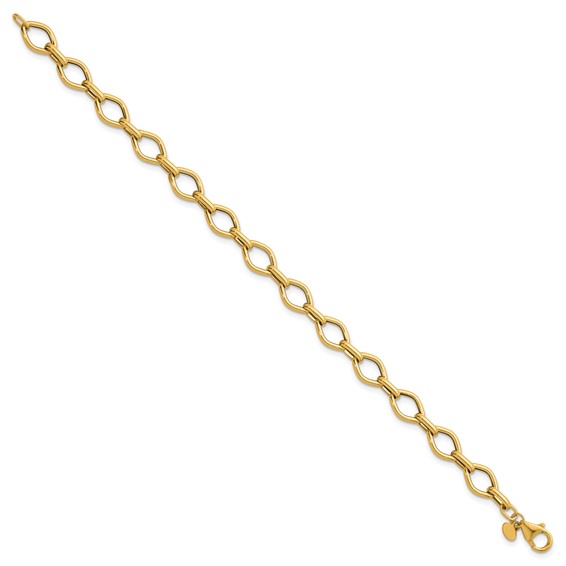 Herco 14K Polished Geometric Link 7.5 Inch Bracelet
