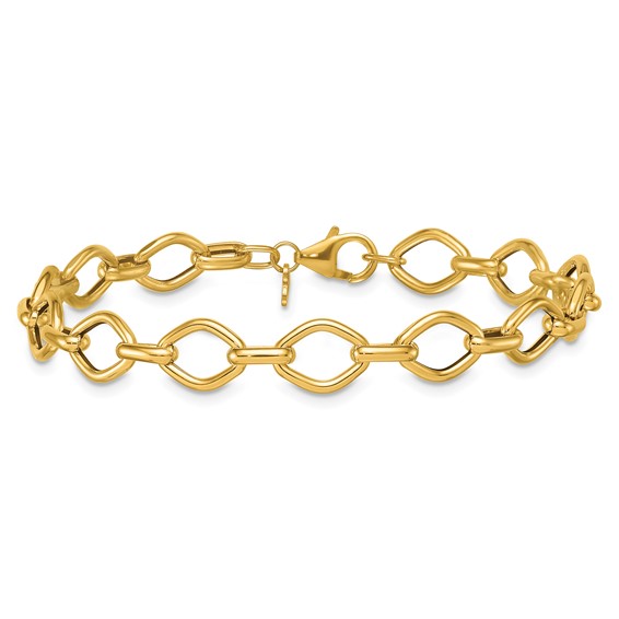 Herco 14K Polished Geometric Link 7.5 Inch Bracelet