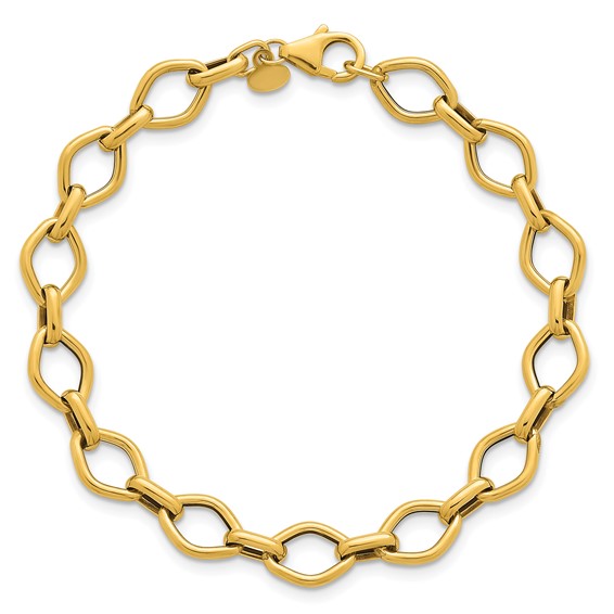 Herco 14K Polished Geometric Link 7.5 Inch Bracelet