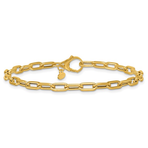 Herco 14K Polished Rounded Oval Link 7.5 Inch Bracelet