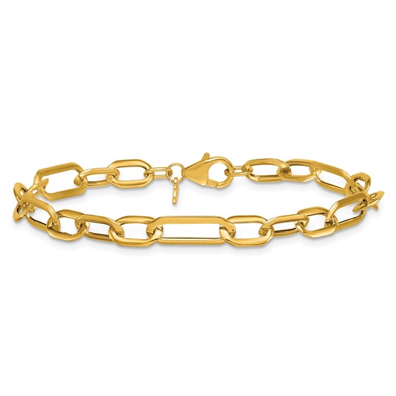 Herco 14K Polished Geometric Link 7.5 Inch Bracelet