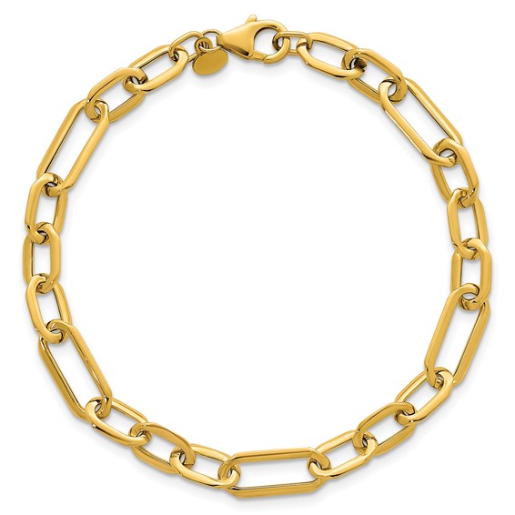 Herco 14K Polished Geometric Link 7.5 Inch Bracelet