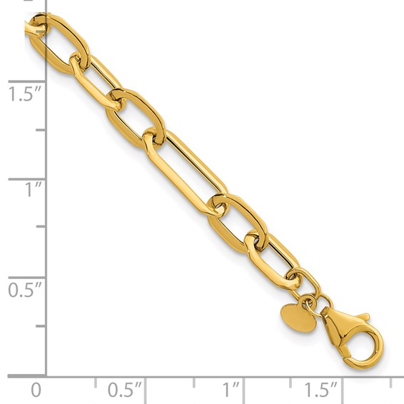 Herco 14K Polished Geometric Link 7.5 Inch Bracelet