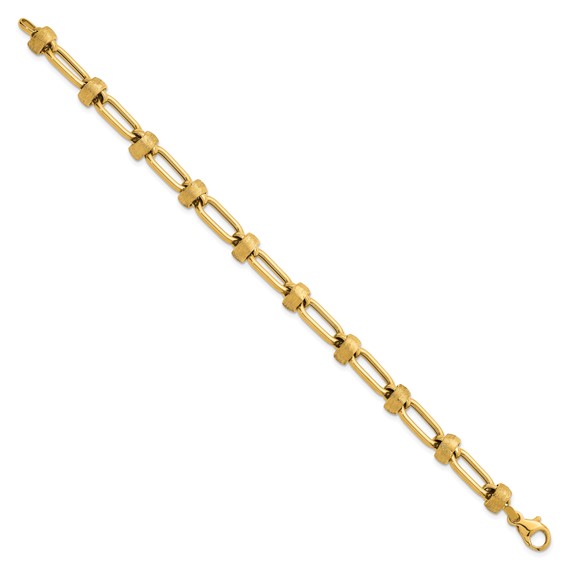 Herco 14K Polished and Brushed Open Link 7.5 Inch Bracelet
