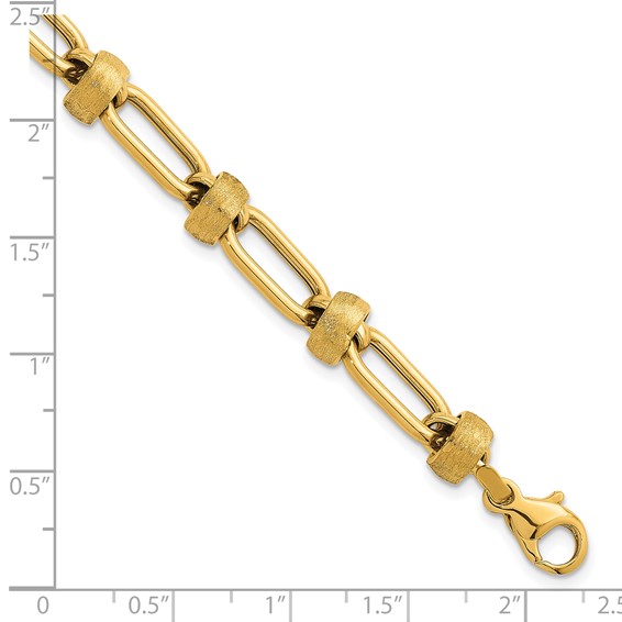 Herco 14K Polished and Brushed Open Link 7.5 Inch Bracelet