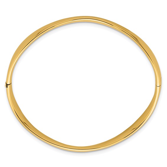 Herco 14K Polished Wavy Hinge Bangle