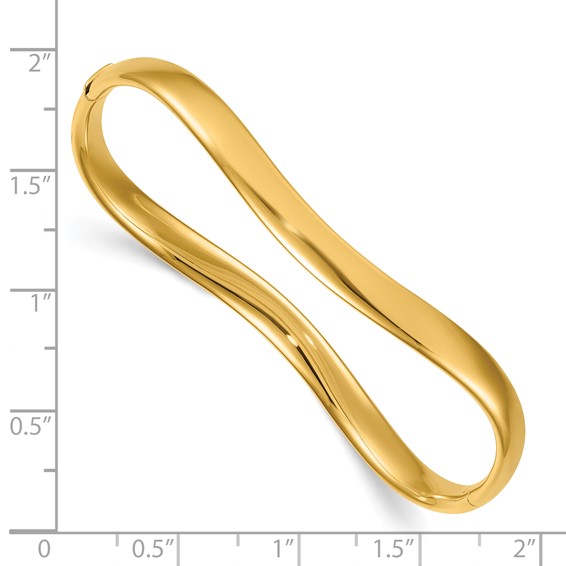 Herco 14K Polished Wavy Hinge Bangle