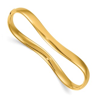 Herco 14K Polished Wavy Hinge Bangle