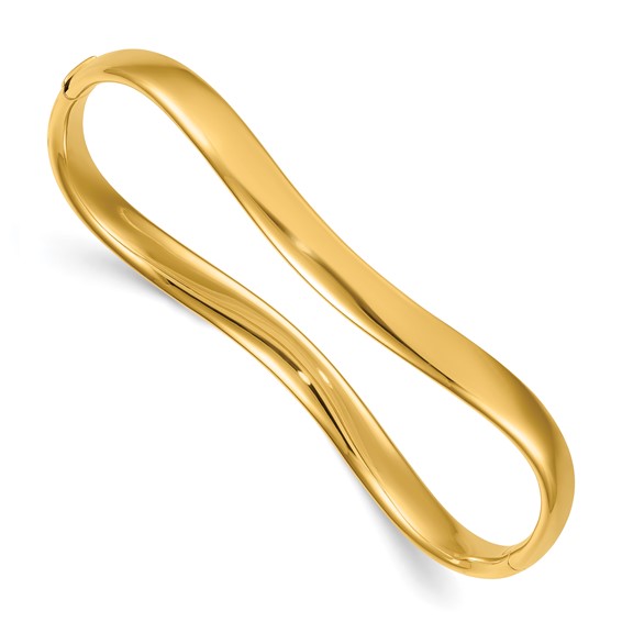 Herco 14K Polished Wavy Hinge Bangle
