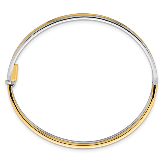 Herco 14K Two-tone Polished Hinged Bangle